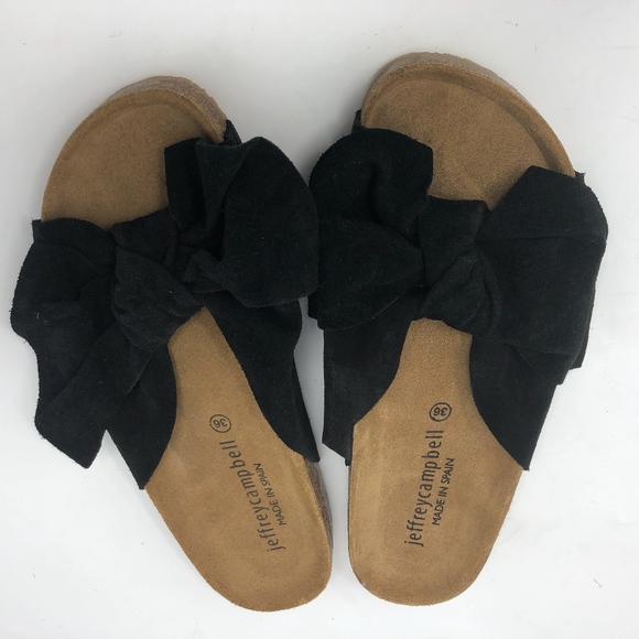 Jeffrey Campbell Shoes - Jeffrey Campbell Black Bow Slides 36